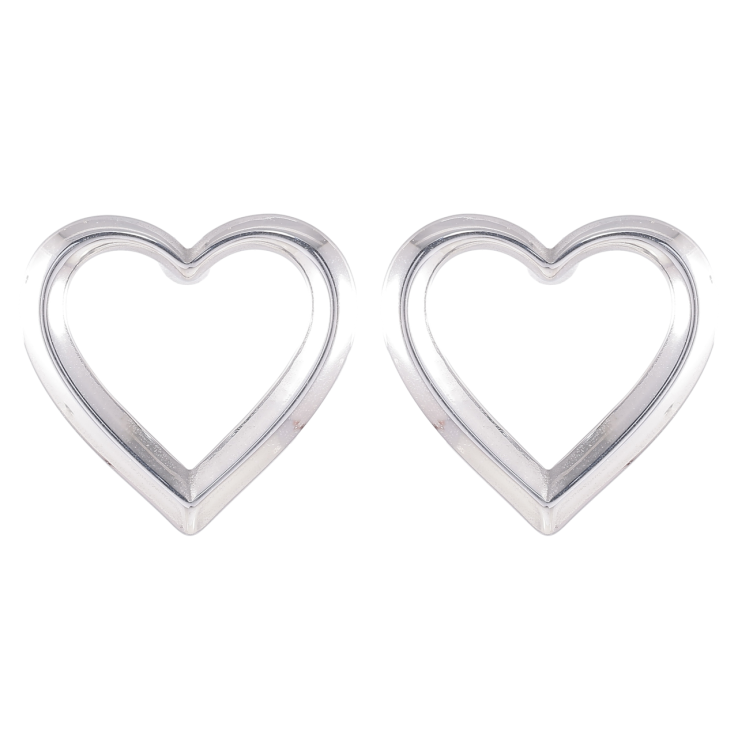 Серьги Xuping TTM Stainless Steel цвет Родий пусеты Сердечки фото №6