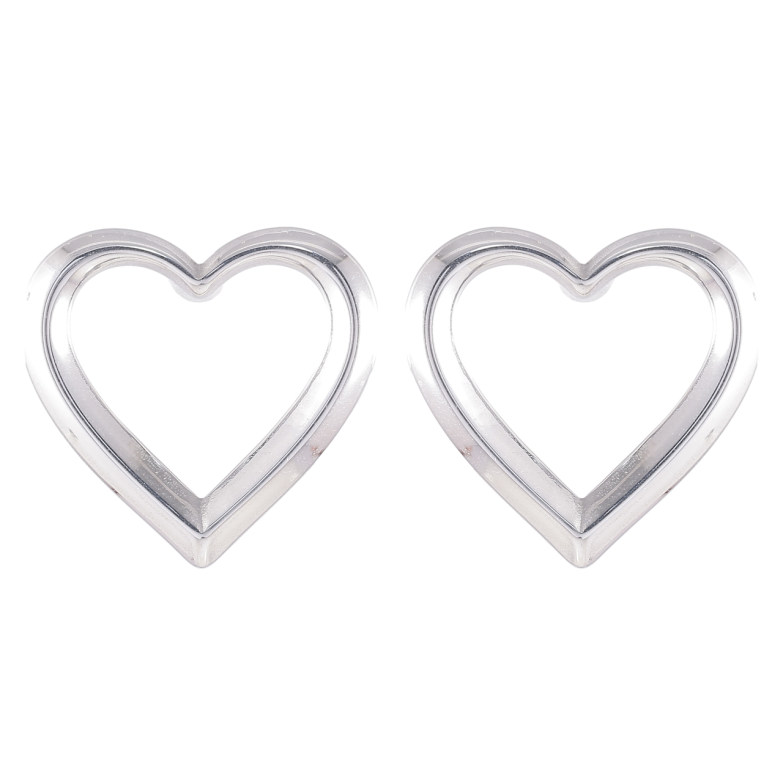 Сережки Xuping TTM Stainless Steel колір Родій пусети «Сердечка» фото №17