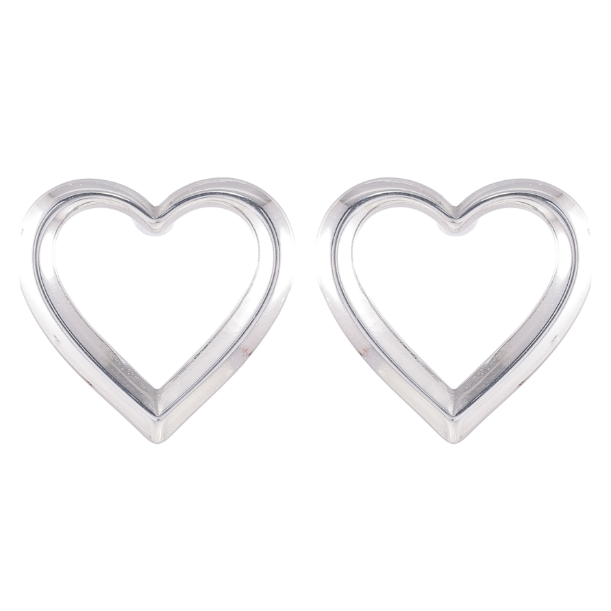 Серьги Xuping TTM Stainless Steel цвет Родий пусеты Сердечки фото №1