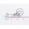 Серьги Xuping TTM Stainless Steel цвет Родий пусеты Подвески кольца с сиреневыми кристаллами фото №2