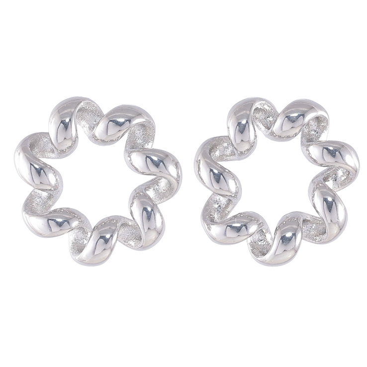 Серьги Xuping TTM Stainless Steel цвет Родий пусеты Спиральки фото №5