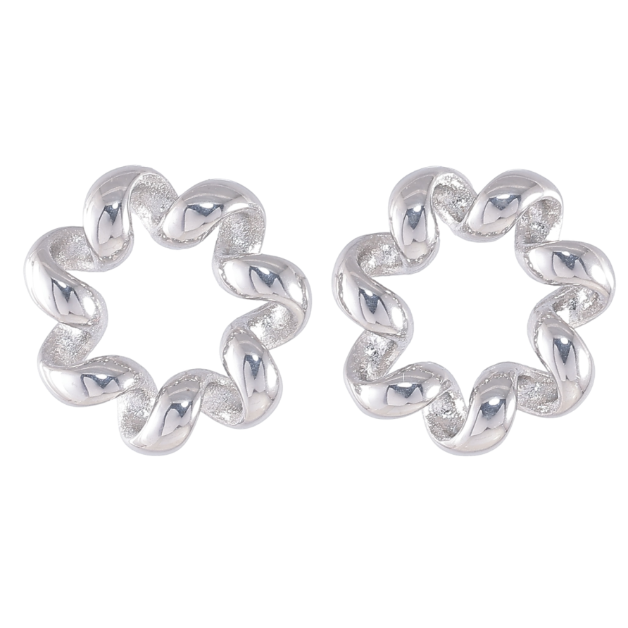 Серьги Xuping TTM Stainless Steel цвет Родий пусеты Спиральки фото №1