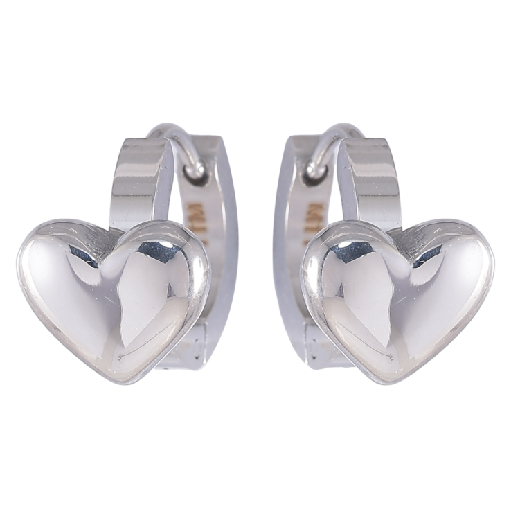 Серьги Xuping TTM Stainless Steel цвет Родий колечки Сердечки фото №24