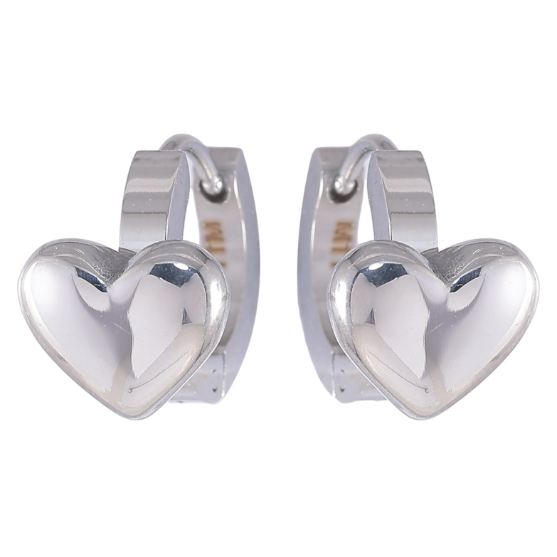 Серьги Xuping TTM Stainless Steel цвет Родий колечки Сердечки фото №1