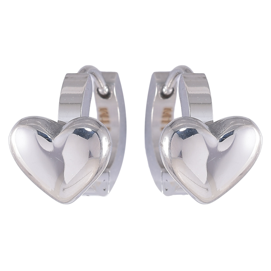 Серьги Xuping TTM Stainless Steel цвет Родий колечки Сердечки фото №1