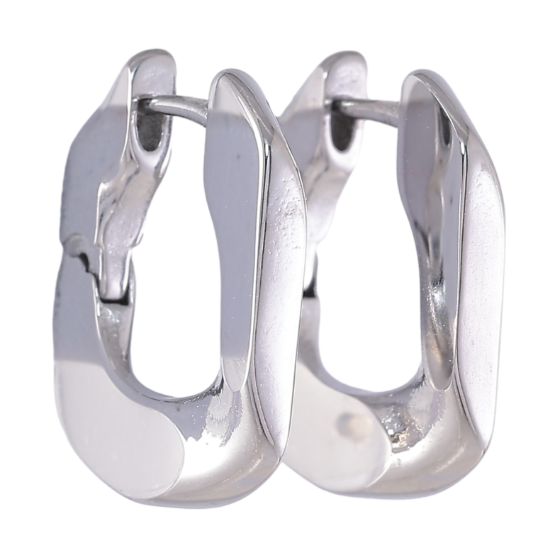 Серьги Xuping TTM Stainless Steel цвет Родий колечки Фигурные фото №1