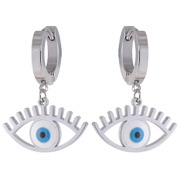 Серьги Xuping TTM Stainless Steel цвет Родий подвески на колечках Оберег Глаз Фатимы фото №19