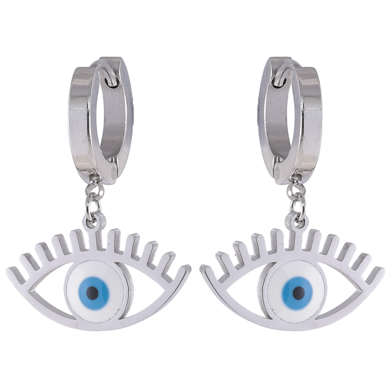 Серьги Xuping TTM Stainless Steel цвет Родий подвески на колечках Оберег Глаз Фатимы фото №14
