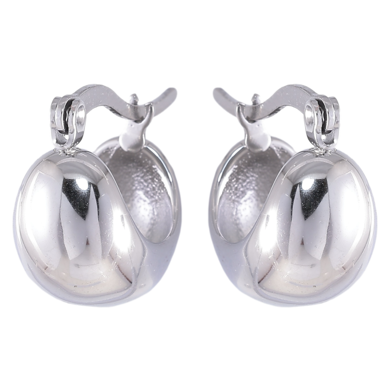 Сережки Xuping TTM Stainless Steel колір Родій замок-шпилька «Об'ємні кошики» фото №2