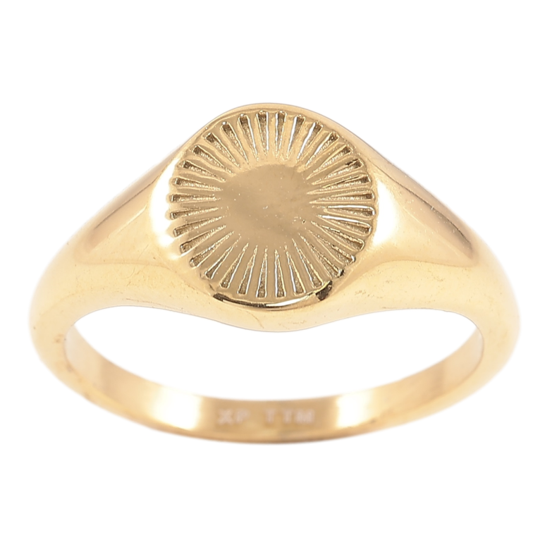 Каблучка Xuping TTM Stainless Steel Колір 14К «Круглий купол» фото №20