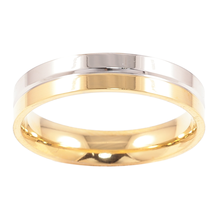 Каблучка Xuping TTM Stainless Steel Колір 14К + Родій «Класика, шир. 4мм» фото №25