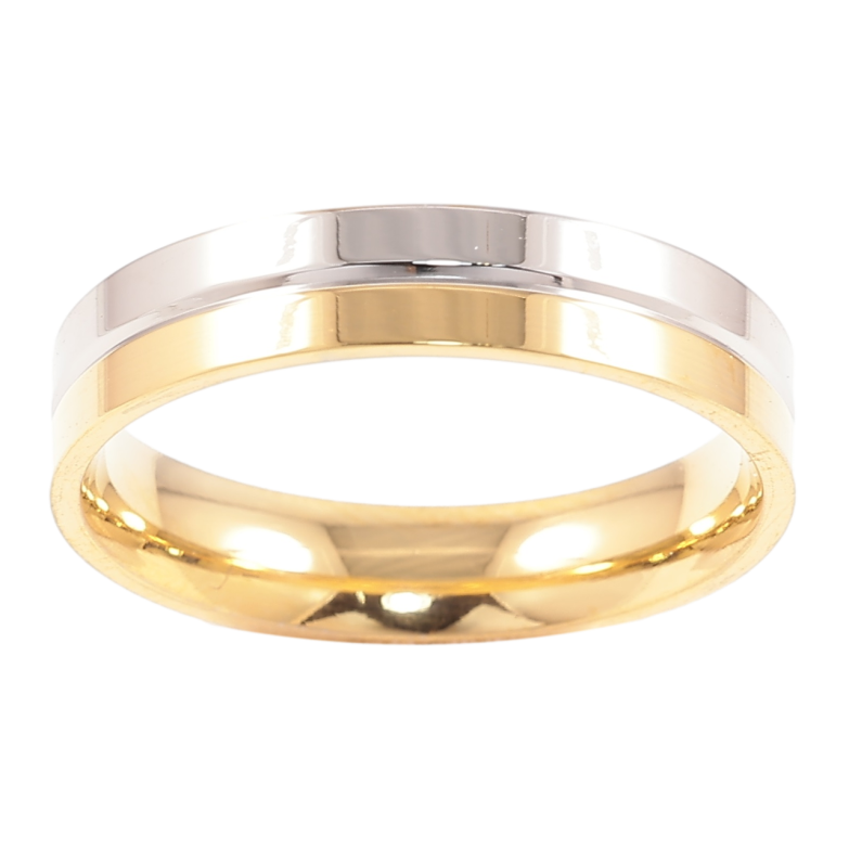 Каблучка Xuping TTM Stainless Steel Колір 14К + Родій «Класика, шир. 4мм» фото №18