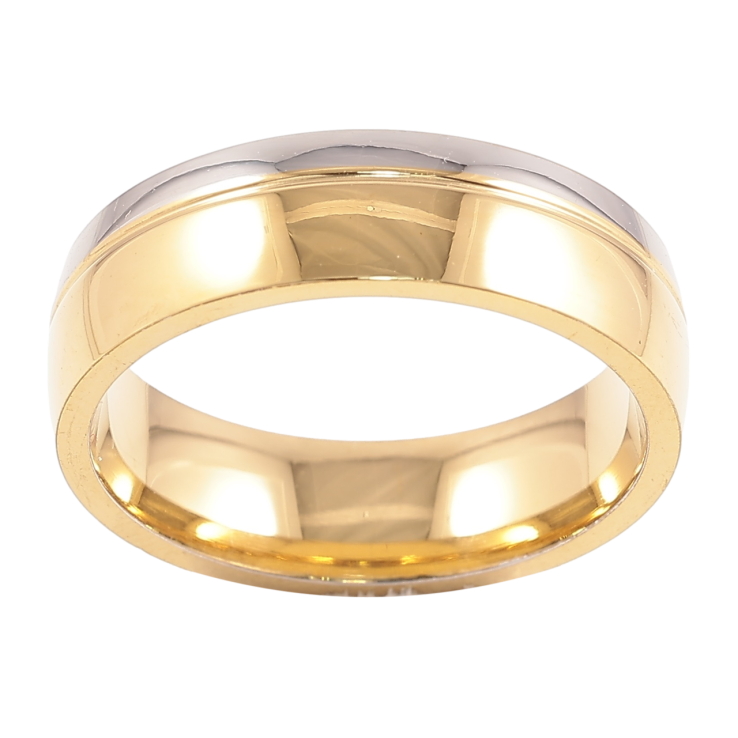 Каблучка Xuping TTM Stainless Steel Колір 14К + Родій «Класика, шир. 6мм» фото №17