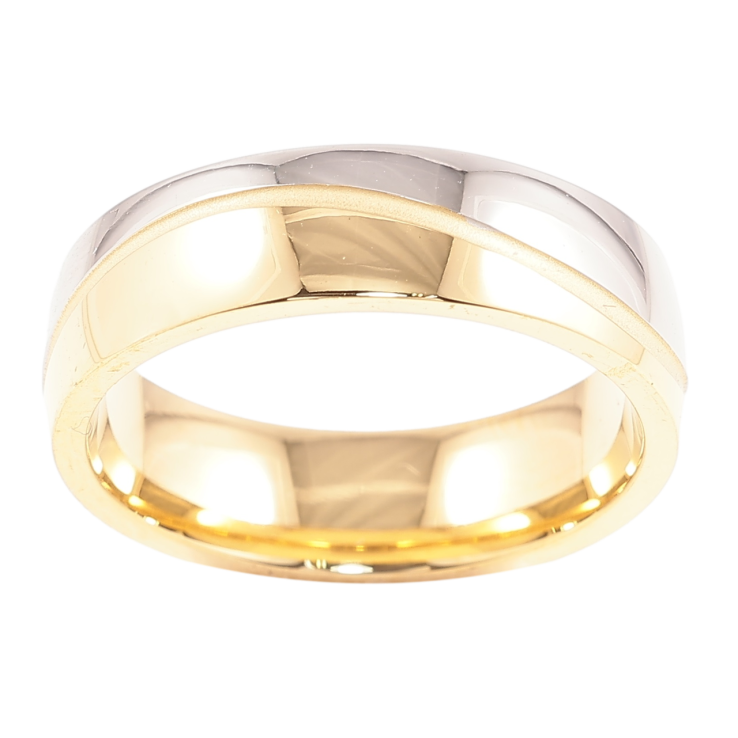 Каблучка Xuping TTM Stainless Steel Колір 14К + Родій «Декоративний візерунок, шир. 6мм» фото №18