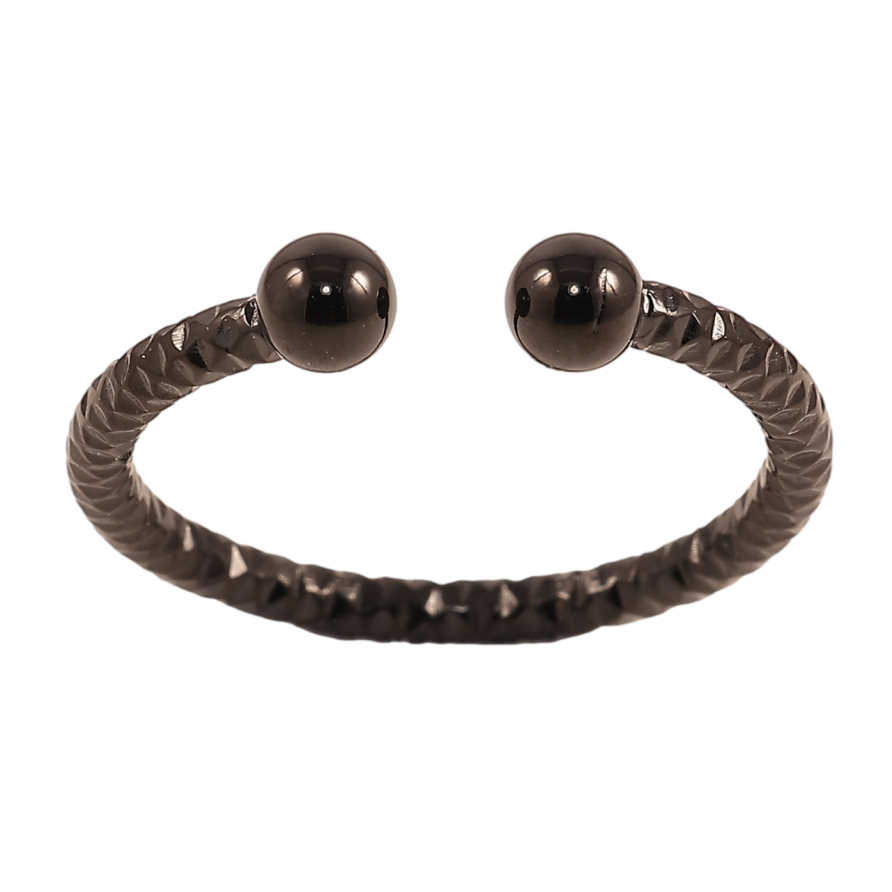 Кольцо Xuping TTM Stainless Steel Цвет Black Узор насечками фото №1