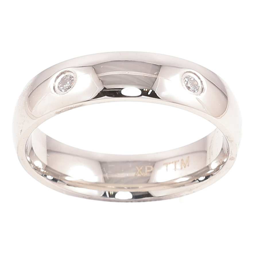 Кольцо Xuping TTM Stainless Steel Цвет Родий Вставки циркония, шир. 5мм фото №1