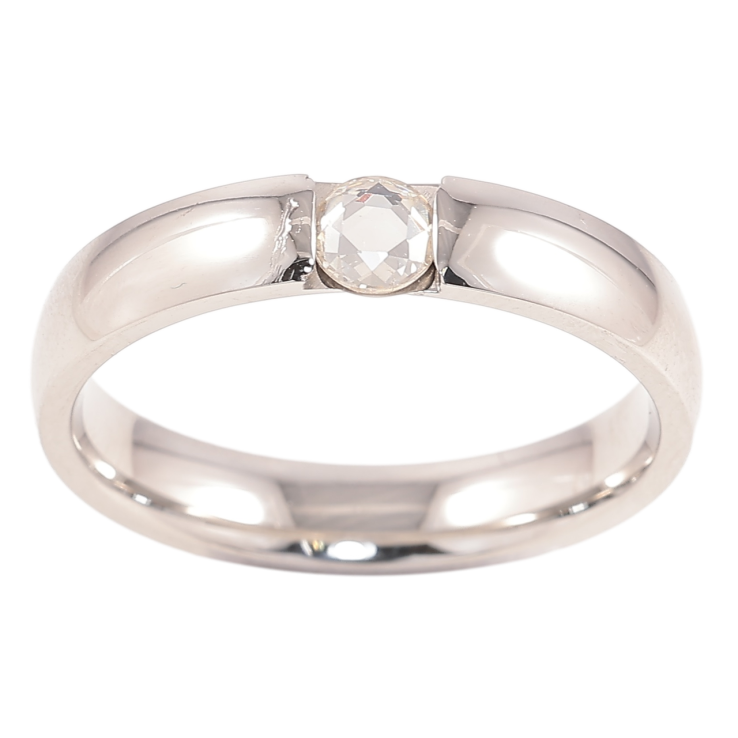 Каблучка Xuping TTM Stainless Steel Колір Родій «Вставка кристал, шир. 4мм» фото №21