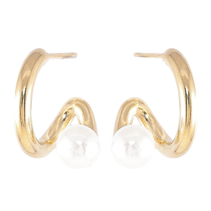 Серьги Xuping TTM Stainless Steel цвет 14K пусеты Декоративные с жемчужинами фото №17