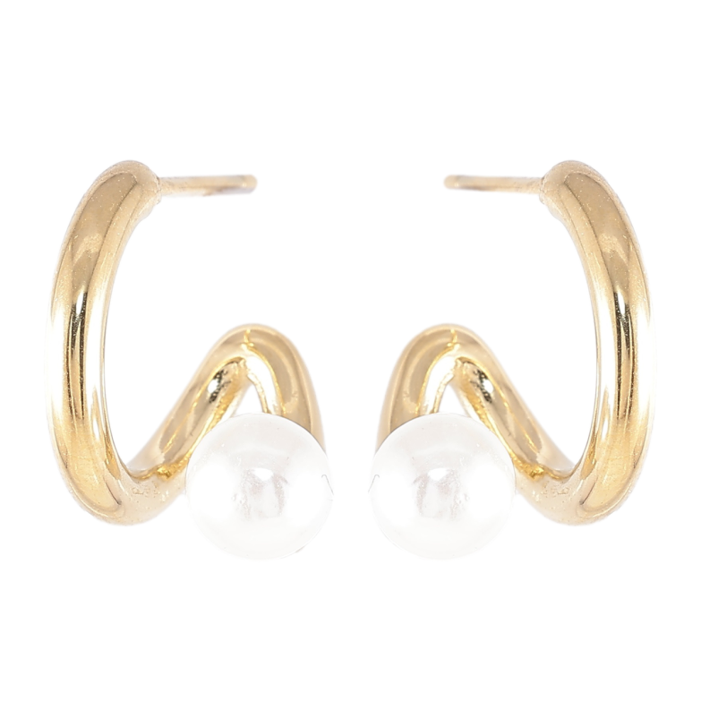 Серьги Xuping TTM Stainless Steel цвет 14K пусеты Декоративные с жемчужинами фото №1