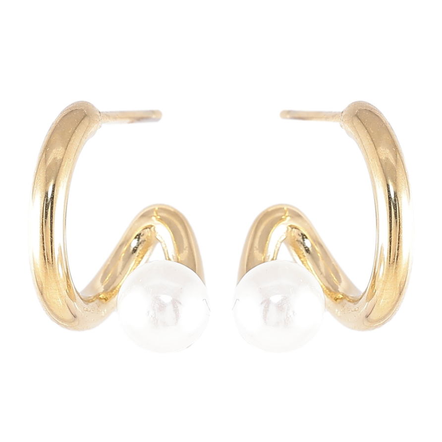 Серьги Xuping TTM Stainless Steel цвет 14K пусеты Декоративные с жемчужинами фото №1