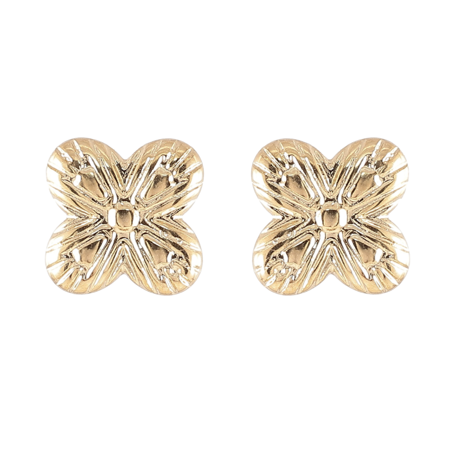 Серьги Xuping TTM Stainless Steel цвет 14K пусеты Декоративные цветочки фото №1