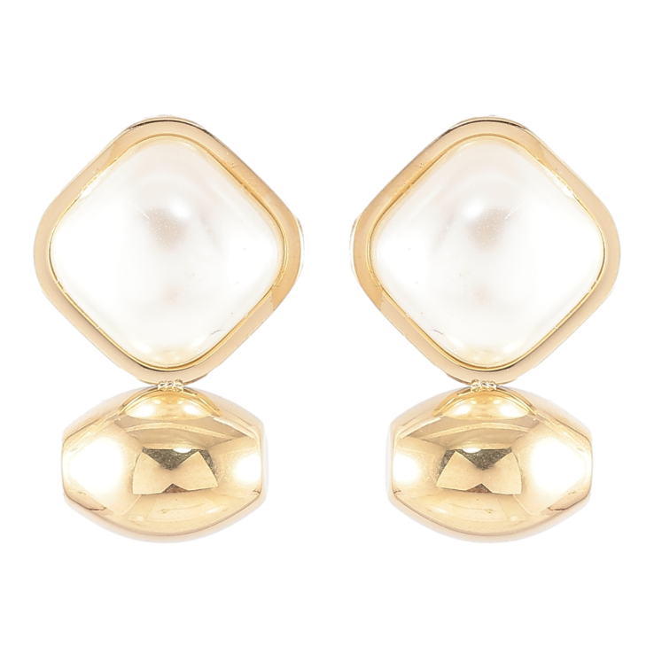 Серьги Xuping TTM Stainless Steel цвет 14K пусеты Фигурные с жемчужными вставками фото №7