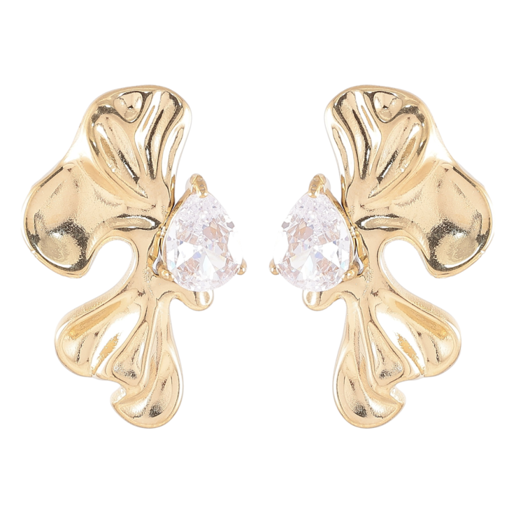 Серьги Xuping TTM Stainless Steel цвет 14K пусеты Декоративные с кристаллами фото №15