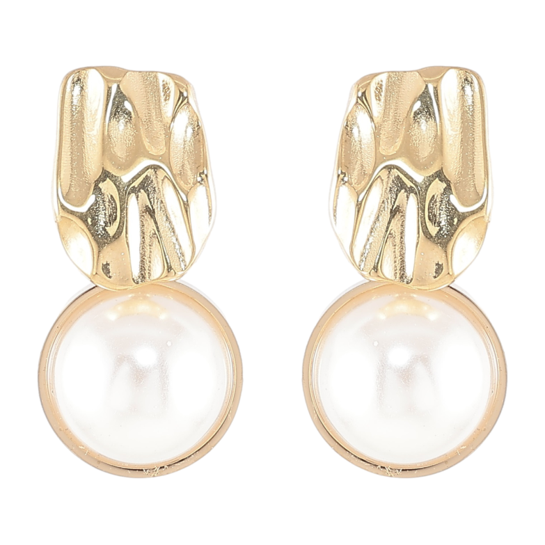 Серьги Xuping TTM Stainless Steel цвет 14K пусеты Декоративные с жемчужными вставками фото №5