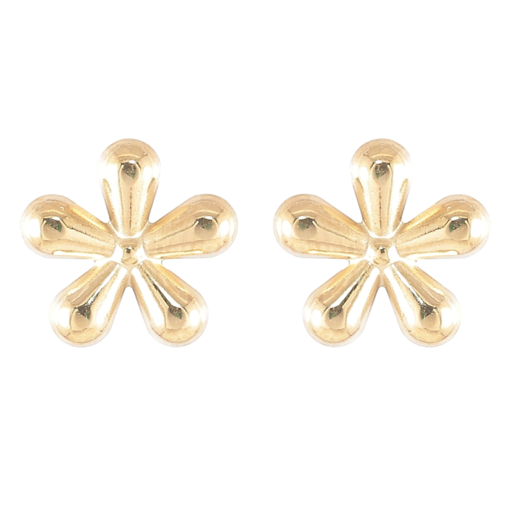 Серьги Xuping TTM Stainless Steel цвет 14K пусеты Цветочки фото №6