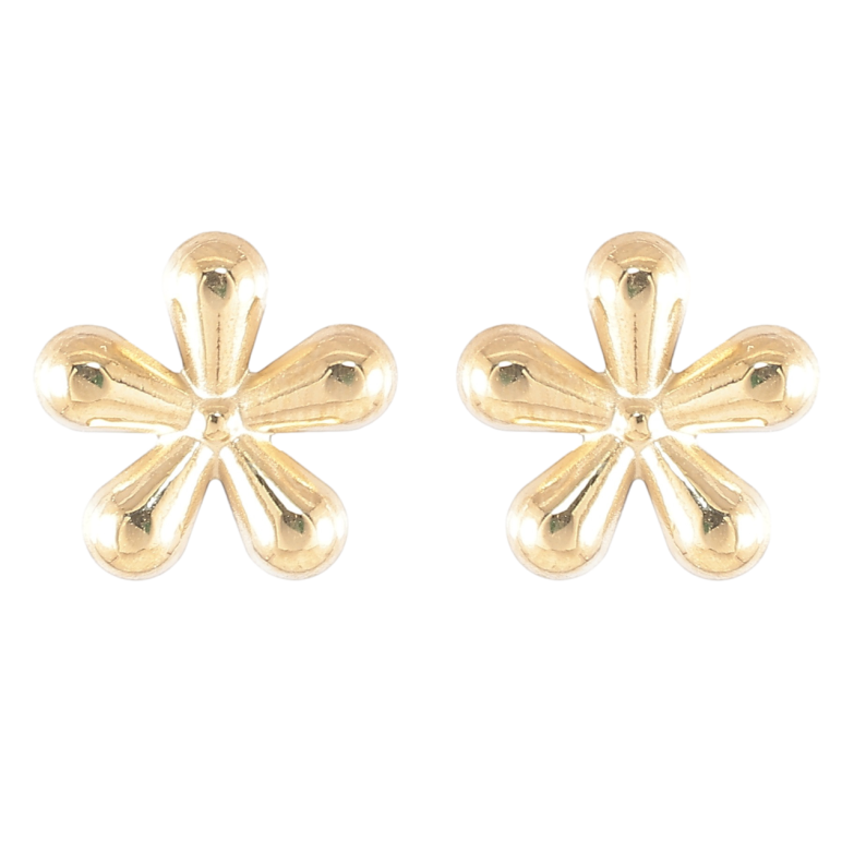 Серьги Xuping TTM Stainless Steel цвет 14K пусеты Цветочки фото №1