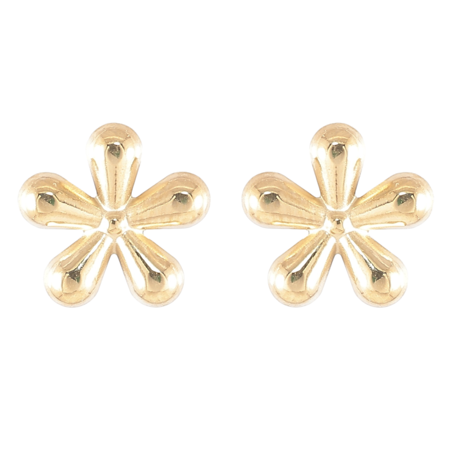 Серьги Xuping TTM Stainless Steel цвет 14K пусеты Цветочки фото №1