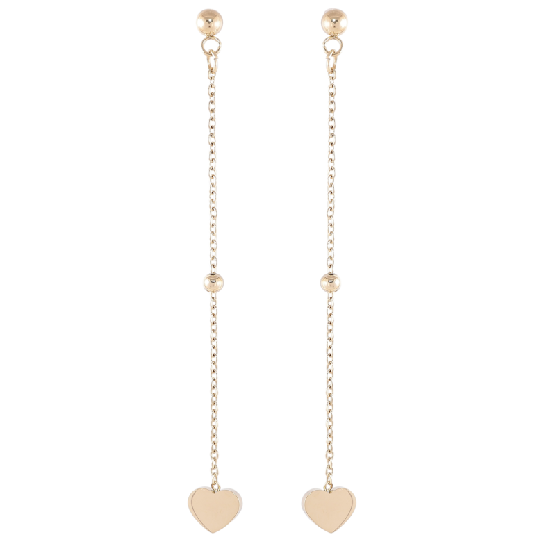 Серьги Xuping TTM Stainless Steel цвет 14K пусеты Подвески сердечки на цепочках фото №1