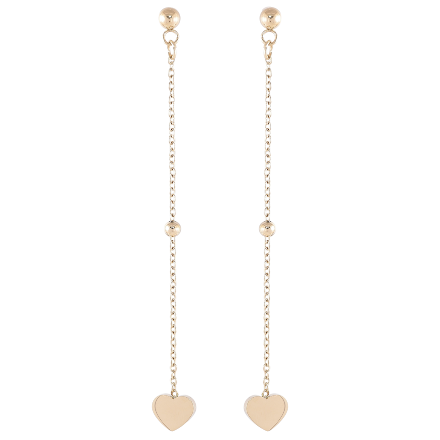 Серьги Xuping TTM Stainless Steel цвет 14K пусеты Подвески сердечки на цепочках фото №1