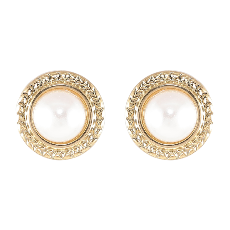 Серьги Xuping TTM Stainless Steel цвет 14K пусеты Круги с жемчужными вставками ø 13мм фото №25