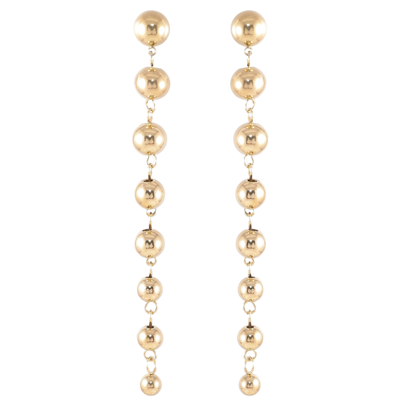 Серьги Xuping TTM Stainless Steel цвет 14K пусеты Подвески из шариков фото №5