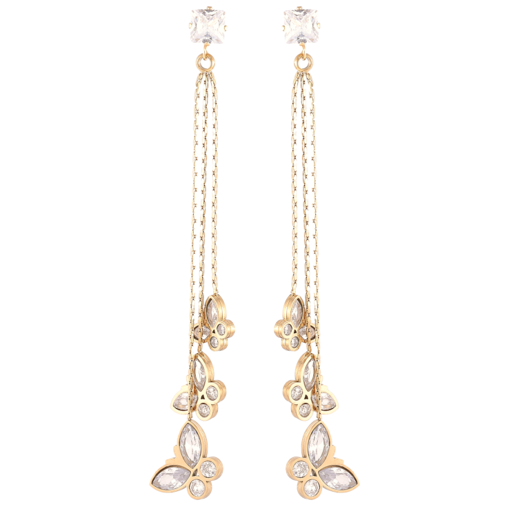 Серьги Xuping TTM Stainless Steel цвет 14K пусеты Подвески бабочки с кристаллами фото №19