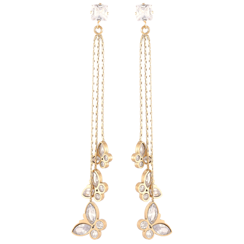 Серьги Xuping TTM Stainless Steel цвет 14K пусеты Подвески бабочки с кристаллами фото №13