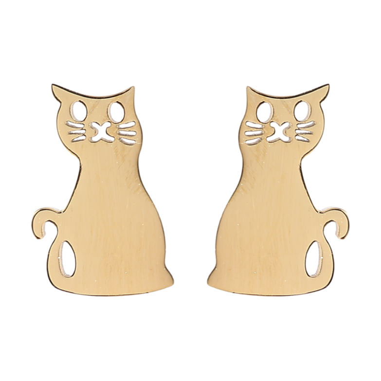 Серьги Xuping TTM Stainless Steel цвет 14K пусеты Кошки фото №1