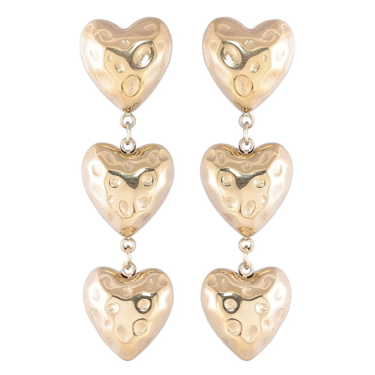 Серьги Xuping TTM Stainless Steel цвет 14K пусеты Подвески из сердечек фото №18