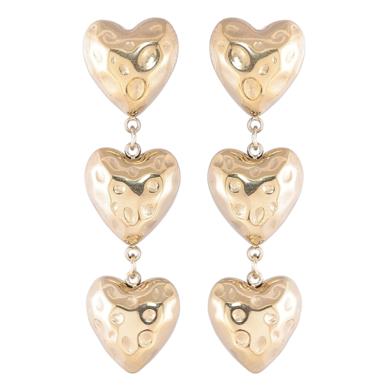 Серьги Xuping TTM Stainless Steel цвет 14K пусеты Подвески из сердечек фото №6