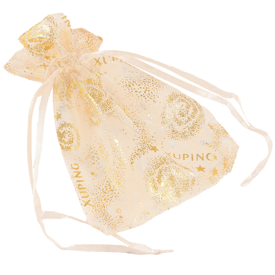 Мішечок фірмовий з написом XUPING подарунковий з органзи Квітковий візерунок, колір білий розмір 10х12см ціна за 1 шт. фото №1 Мішечок фірмовий з написом XUPING подарунковий з органзи Квітковий візерунок, колір білий розмір 10х12см ціна за 1 шт. фото №1