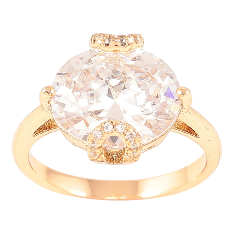 Кольцо Xuping Позолота 18K Фианит в декоративной оправе фото №1