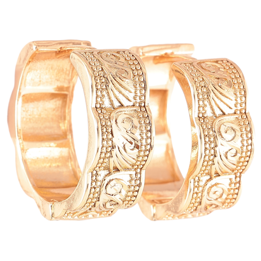 Серьги Xuping Позолота 18K колечки Декоративный узор фото №1