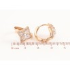 Серьги Xuping Позолота 18K колечки Ромбы с цирконием фото №2