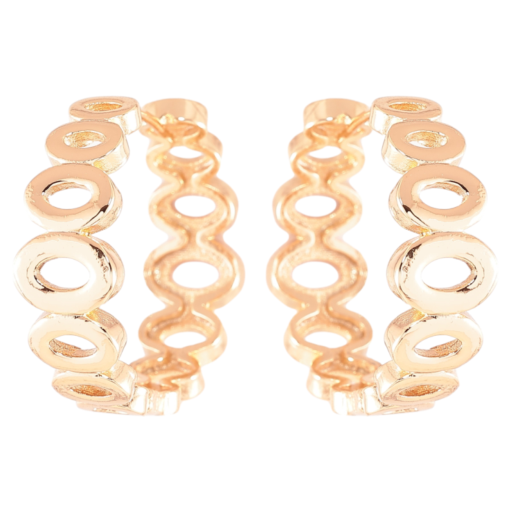 Серьги Xuping Позолота 18K колечки Узор из овалов фото №20