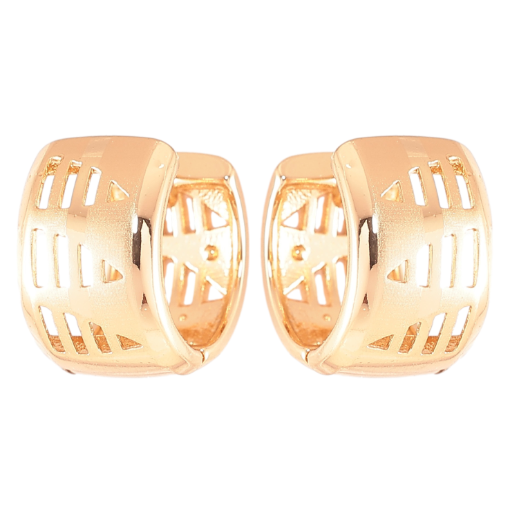 Серьги Xuping Позолота 18K колечки Резной узор с напылением фото №5