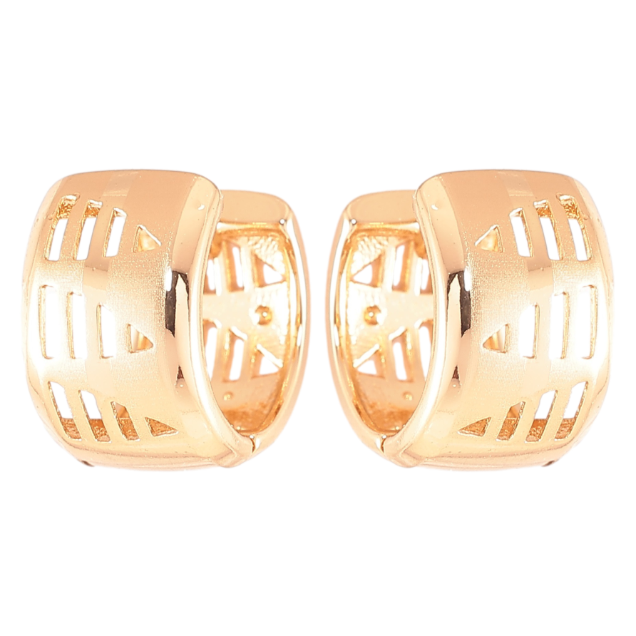 Серьги Xuping Позолота 18K колечки Резной узор с напылением фото №1