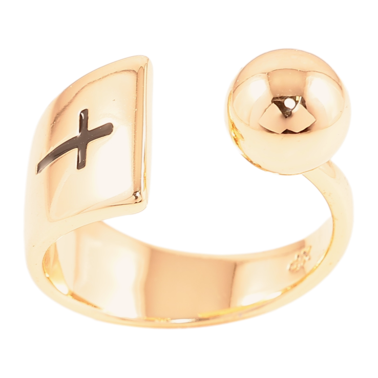 Кольцо Xuping Позолота 18K Узор Крестик с шариком фото №19