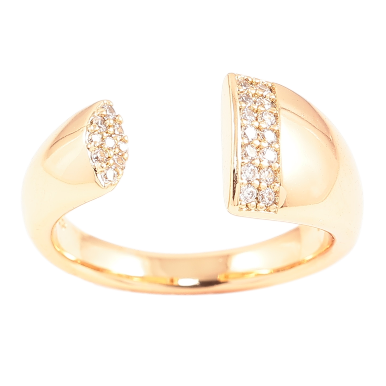Кольцо Xuping Позолота 18K Разъемная шинка с цирконием фото №4