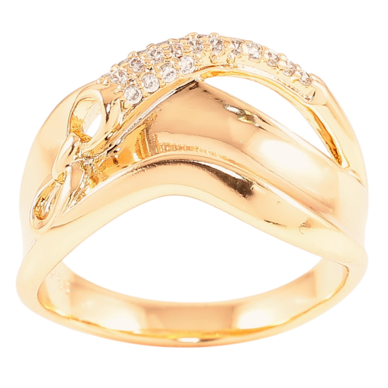 Кольцо Xuping Позолота 18K Декоративный узор с цирконием фото №5